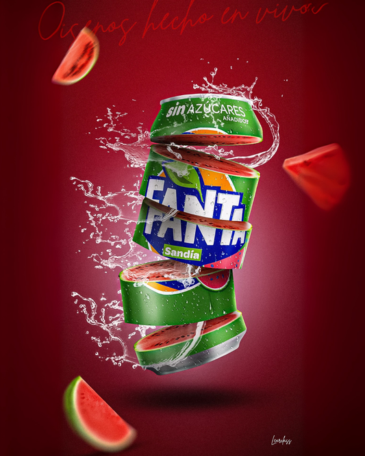 420. Flyer para fanta de sabor sandía