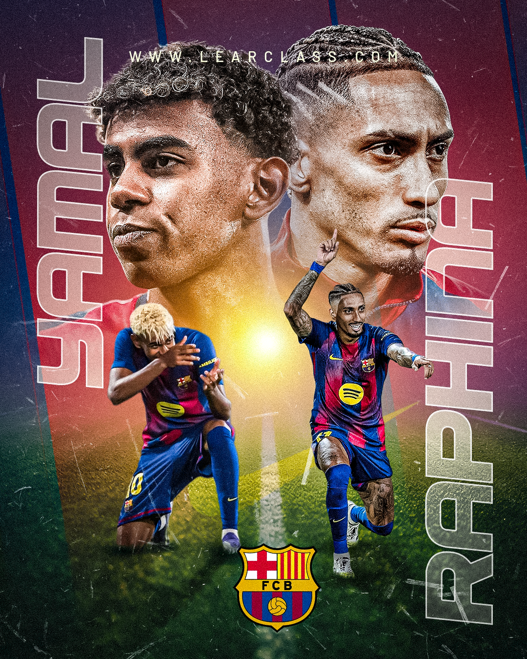 490. Flyer de 2 jugadores de fútbol del Barcelona